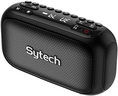 Sytech Radio Digital. FM, Bluetooth, Altavoz-Bass, 2x8w, USB,TF, batería, Negro