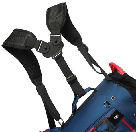SUBORAWOS Golftaschen-Schultergurt, Ersatz-Doppel-Schulterriemen, Verstellbare Weichere Polsterung Golf Bag Riemen, Langlebiger Bequemer Golf Trageriemen (Schwarz)