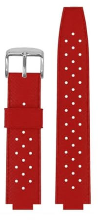 DKWOIS Gummiarmband kompatibel mit LV-Uhren, erhöhte Öffnung, kompatibel mit Louis Vuitton Tambour-Serie Q1121, spezielles Band, Herren- und Damen-Uhrenarmband Q114k(Red silver pin)