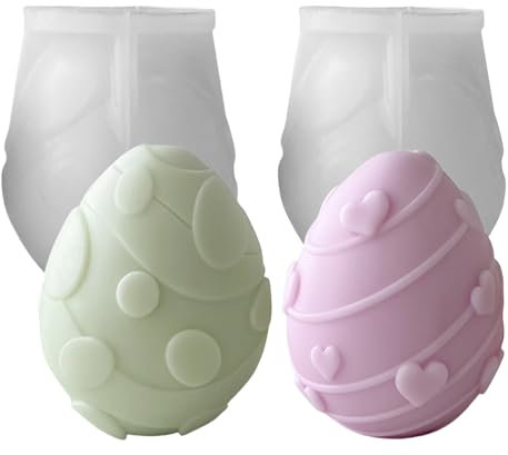 Silikonform Ostern Eier, 2 Stück Silikonformen Gießformen Ostern, Gießformen Silikon Ostereier Gips zum Gießen Silikonform Ostereier Gipsformen zum Gießen Silikonform Hase für Osterdeko (E)