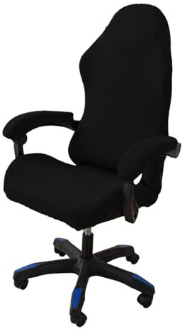 4 pezzi Rivestimento per Sedia da Gioco,Coprisedie da Ufficio,coprisedia da gioco,Copertura per Sedia da Gaming, con cerniera, adatto per sedie da gioco, sedie da computer, sedie girevoli (nero)