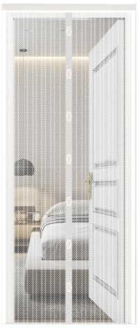 Sharelove Magnetic Fly Screen Door, Portable Heavy Duty Fly Door Screen Mesh with Magnets, Automatically Closes Door Curtain Keeps Bugs Out Suitable for Kid and Pet 90 x 210 cm White