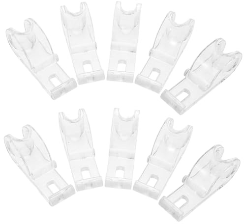 MUCKLILY 20 Stück Vorhangpositionierungshaken gardinen Rollclips Stabiler Haken für Rollo Jalousie-Vorhang-Clip Blinde Kabelhalter Blindclips für Rollos pom Transparent