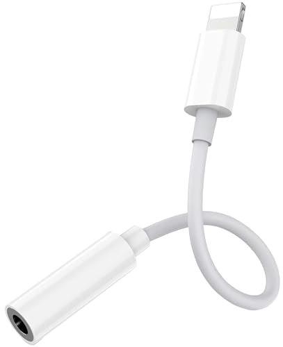 UmiMirari iPhone Aux Adapter [MFi zertifizierter] Lightning auf 3,5mm Kopfhöreranschluss Adapter kompatibel für iPhone 14/13/12/11/XS/XR/8/7/6 – Unterstützung Alle iOS
