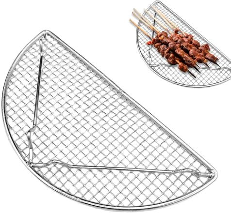 Renchey Ablaufgitter Für Backwaren,Edelstahl Backrost | Antihaft beschichtet und spülmaschinengeeignet halbrunder Grillhalter für Brot, Kekse, Kuchen und Barbecue