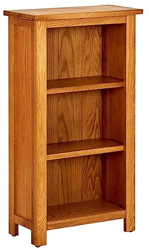 Emmtore Bücherregal Eichenholz Massiv Standregal Wandregal Bücherschrank Holzregal Raumteiler Bürorregal Regal Aktenregal 45x22,5x82 cm Eiche Massivholz