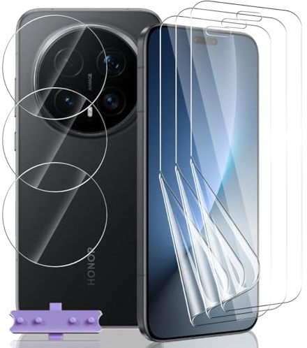 Yieehhow [3+3 Pièces] Protection D'écran pour Honor Magic 8 Pro, HD Souple TPU Film et Verre Trempé Protecteur D'objectif Caméra, Anti-Rayures, Protection Écran Flexible pour Honor Magic 8 Pro