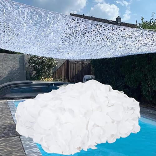 Red de Camuflaje 2x10m 210D Oxford con Protección Solar para Interior y Exterior, Cubierta de Privacidad y Decoración de Camuflaje para salón, Ocio, Camping, Caza, Bar(Color:Blanco)