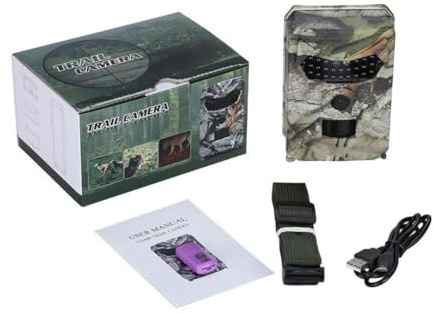 MAGICLULU Caméra de Chasse 1080p 12mp 26 LED IR et Ip56 Étanche | Vision Nocturne Infrarouge, Détection de Mouvement 0, 8 S, Carte Microsd Jusqu’à 32 Go
