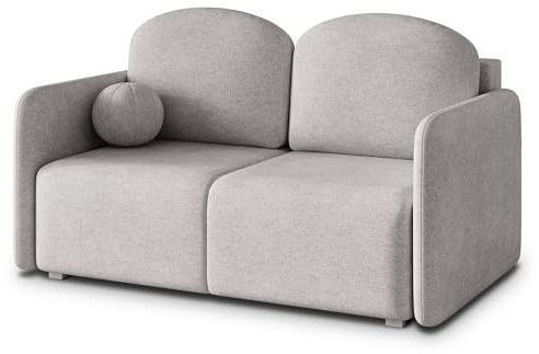 Masseno Sofa SUVI II NV mit Schlaffunktion, Sofa mit Bettkasten, Wohnzimmersofa, Couch, Soffa, Bettsofa, Couchgarnitur- Hellgrau, Neve 83