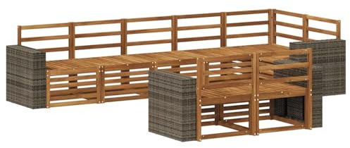 vidaXL Sofagarnituren Massivholz Akazie, Garten-Sofa, modernes Sitzmöbel für draußen, gemütliche Lounge, Terrassenset, stylisches Design