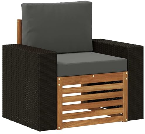 vidaXL Outdoor Mittelsofa Massivholz Akazie Natur, Moderne Outdoor-Couch, modulare Möbel, wetterfestes Gartenlounge, Bequeme Terrassen-Sitzgruppe