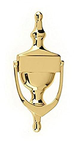 Merriway BH04341 Polished and Lacquered Brass Door Knocker Victorian Urn Style, 150 mm, 6 inch