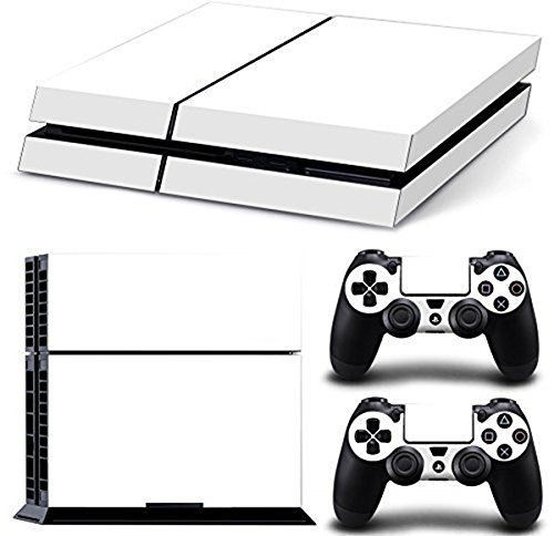 DOTBUY PS4 Skin Aufkleber Sticker Design Folie schützende Haut Schale für Sony Playstation 4 Konsole und 2 Dualshock Controller (All White)