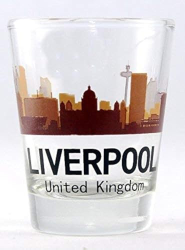 Liverpool United Kingdom Sunset Skyline Shot Glass
