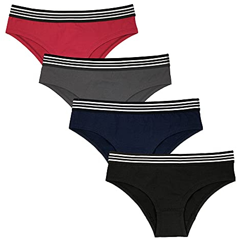 Fabio Farini 4er/6er Pack Damen Pantys Bikini-Slips 95% Baumwolle | Mehrere Farben und Größen, atmungsaktiv 6er Pack ohne Spitze