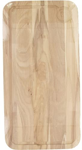 Fackelmann 3181050 Planche à découper rectangulaire avec rainure, planche à découper en bois, planche à pain, planche à découper, Bois, 45 x 25 x 1,6 cm, Marron