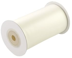 Satinband 100mm x 10m Rolle - FARBAUSWAHL in 3/6/12/25/38/50/75/100mm - farbecht & waschbar - Schleifenband für Hochzeit - Geschenkband zum Verpacken Dekorieren Basteln - Ivory/Elfenbein 810