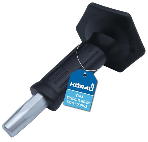 kör4u Setzeisen für Fixpins Betonnägel, 174 mm x 86 mm, Montagewerkzeug mit Schlagschutz zum Einschlagen von Fixpins in Montagelochband