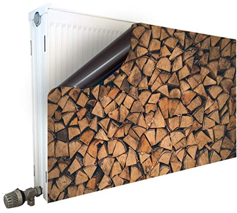 Smagnon® Magnet Heizkörperverkleidung Heizungsabdeckung - Holz-Motiv, 50 cm Höhe, 110 cm Länge