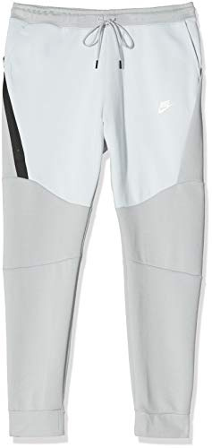 Nike M Nsw Tch Flc JGGR Sport Trousers - Light Smoke Grey/Pure Platinum/(White), Small-T