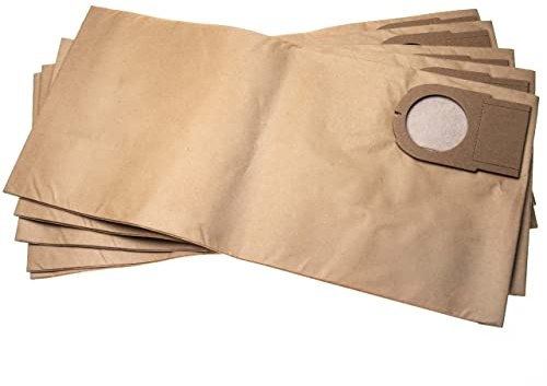 vhbw 5x Staubbeutel Ersatz für Metabo 6.31348 | 631348000 für Staubsauger - 35,2cm x 32,7cm braun