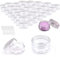 BITEFU 80pcs 5g 5ml Pot Vide Contenant Cosmetique Vide Transparents Plastique Boite de Rangement Pot a Creme avec Mini Spatule Pot Échantillonnage de Voyage