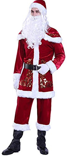 Springcmy Weihnachts-Weihnachtsmann-Kostüm Cosplay-Requisiten Schickes Erwachsenen Herren Anzug Cosplay-Outfit-Sets Party-Outfit
