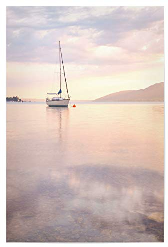 artboxONE Poster 30x20 cm Natur Segelboot in Pastell hochwertiger Design Kunstdruck - Bild segelboot Boat Boot