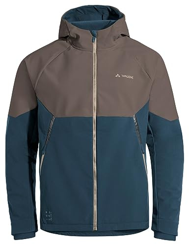 VAUDE Softshell Fahrradjacke Herren Qimsa – Wasserdichte & atmungsaktive Softshelljacke Herren, reflektierende Details, ideal fürs Radfahren im Herbst & Winter - in Braun, Größe: XXL