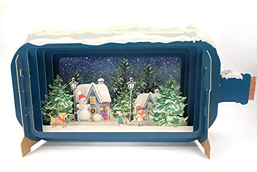 Alljoy Design Message in A Bottle Winter Fun Pop Up Christmas Greeting Card by Alljoy Cards XMIB034 XMIB034