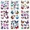 KINBOM 12 Blatt (118 Stück) Schmetterling Tattoo, 3D Bunt Schmetterling Temporäre Tattoo Aufkleber Wasserfest für Mädchen Frauen Erwachsene Tägliches Make-up Geburtstagsfeier Karneval (Mixed Styles)