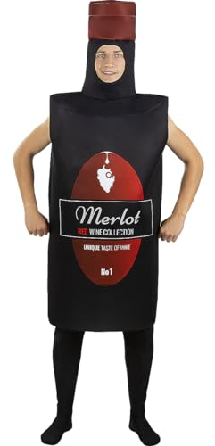 Funidelia Déguisement Bouteille de vin pour Femme et Homme, Taille Unique Boissons, l'alcool - Costume pour Adultes pour Les fêtes, Le Carnaval et Halloween