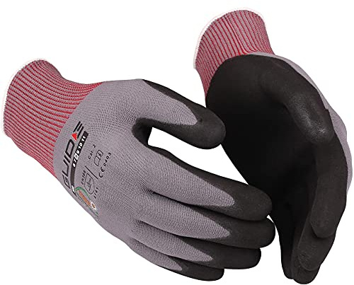 MediMuc 1 Paar Guide 580 Nitril-Schutzhandschuhe teilbeschichtet grau, Arbeitshandschuhe, Größe 12 XXXL