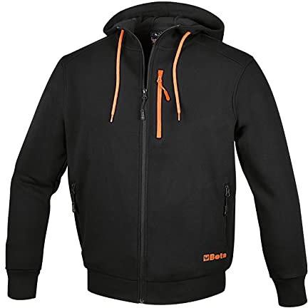 BETA 7665N XXXL - Felpa zip lunga, con cappuccio