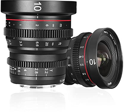 Meike Mini objectif cinéma grand angle T2.2 10 mm pour M43 Micro Four Thirds MFT Mount Cameras BMPCC 4K Z CAM E2