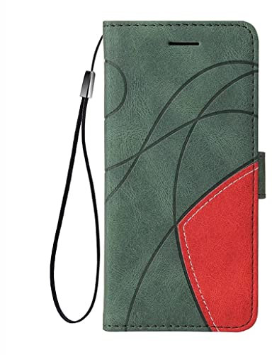 MAOGE Cover per Motorola Moto G62 5G, Ultra Sottile Custodia Premium Pelle Portafoglio Kickstand Slot per Schede [RFID Blocking] TPU Antiurto Flip Cover Libro - Verde