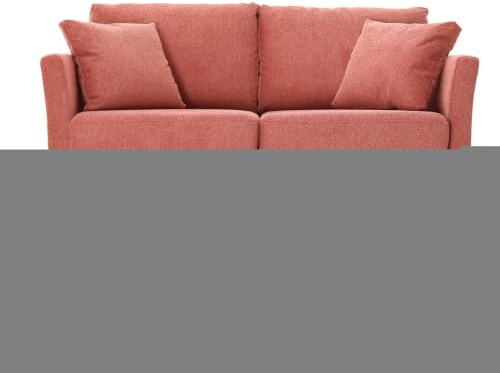 Miliboo Oslo Skandinavisches Sofa, 2-Sitzer, abnehmbarer Bezug, strukturierter Samt-Effekt, Terrakotta