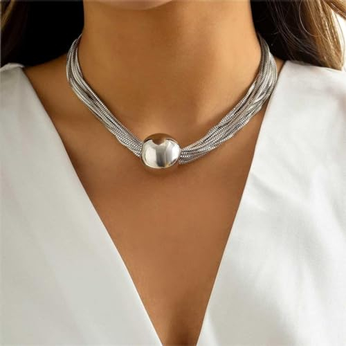 Zu trocken, geometrie raumkugel im central park Dick kette juwelenverzierte halskette und ketten kette armband, schmuck gegen frauen und mädchen (Halskette-Silber)