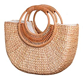 Surakey Sacs à Main en Osier pour Femme, Carré Sac en Rotin, Cabas de Plage en Paille Tissée, Sac à Main en Rotin Vintage Élégant, Sac de Plage Extérieure D'été, Panier de Rangement Tressé