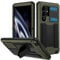 Compatible For Samsung Galaxy S23 Ultra Metal Case,Heavy Duty Dust Proof Military Grade Rugged Case with Sliding Camera Cover and Built-in Foldable Kickstand with Full-Body Bumper Cover (Green)