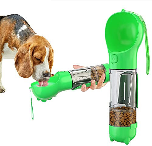 GImLY Bouteille d'eau pour Chien de Marche, Distributeur d'eau Portable Anti-Fuite pour Chien de 300 ML avec boîte de Nourriture de 100 ML, Facile à Nettoyer, Facile à Transporter, pour