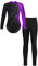 iEFiEL Mädchen Turnanzug Langarm Glitzer Gymnastik Kleidung Set Ballett Trikot Langarmbody mit Lange Hose Kinder Gymnastikanzug Z Violett + Schwarz 134-140