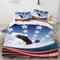 LUDVIK Schnell Trocknend Und Kein Bügeln BettwäSche 155X220 cm + 2 Kissenbezüge 80X80Cm Mikrofaser Kinder Bettwäsche Set 155X220 Amerikanische Flagge Adler Bettwäsche