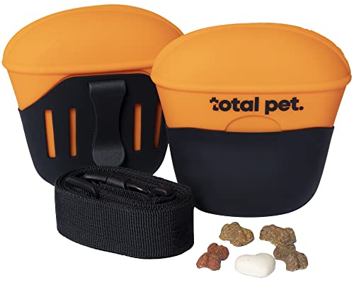 Total Pet Dog Treat Pouch Bag for Puppy & Dog Training/Walking - Silicone with Belt & Clip, Magnetic Closure