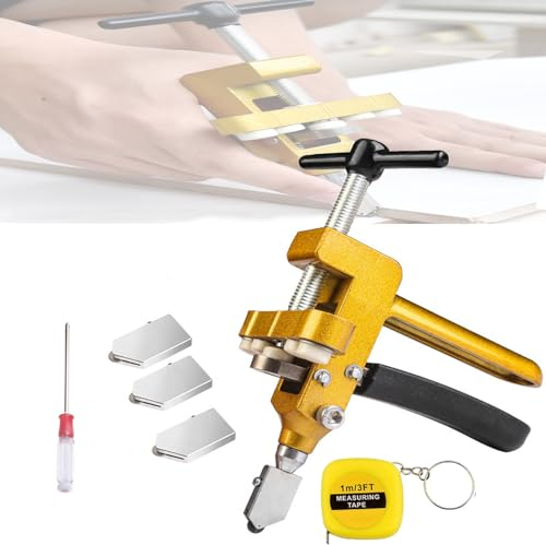 Tagliavetro, 3 in 1 Tagliavetro Professionale, Set Tagliavetro, Taglierina professionale in vetro di tungsteno, Taglia Vetro Con Punta di Diamante per piastrelle in ceramica, facile da tagliare