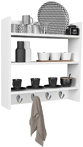 VCM Küchenregal hängend/Maße ca. H. 60 x B. 60 x T. 15 cm/Hängeregal mit DREI Fächern/Wandregal/Küchenmöbel – Esilo