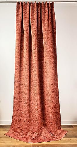 NOVUM fix Vorhang Verdunkelung Hitzeschutz Kälteschutz Farbe Terra Gemustert Kräuselband Blickdicht Klimavorhang Übergardine 145 x 250 cm (BxH)
