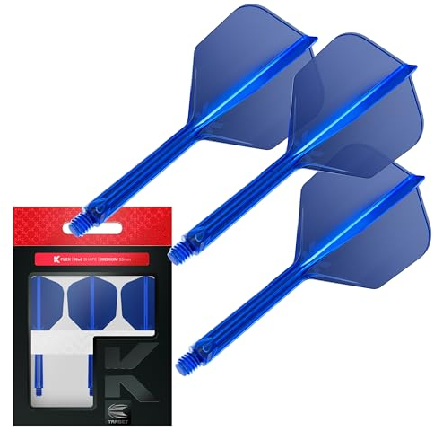 Target Darts K Flex Integrated Dart Flights and Shafts, Nr.6 Blau (Medium) | 3er Pack K-Flex - No6, Kflex All In One Moulded Dart Flight & Stem | Professionelles Dart Zubehör