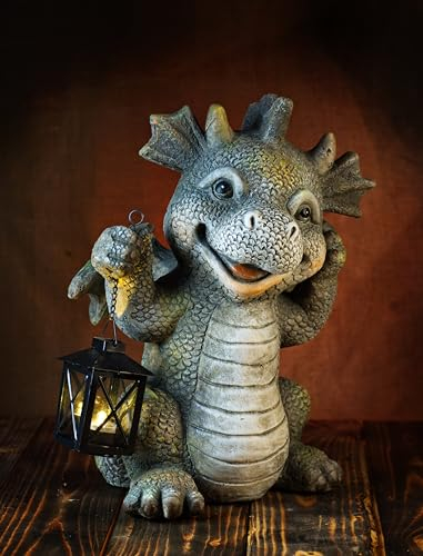 Schneemann-Versand Große Deko Figur Haustür Drache Lukas mit Laterne
